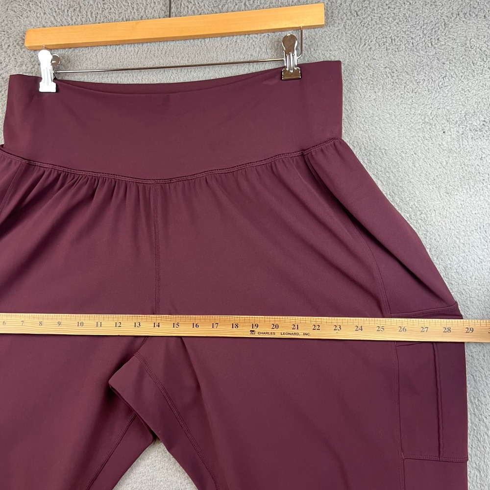 Athleta Salutation Cargo Jogger Pants Burgundy Maroon Womens 2X High Rise Yoga - Picture 6 of 10